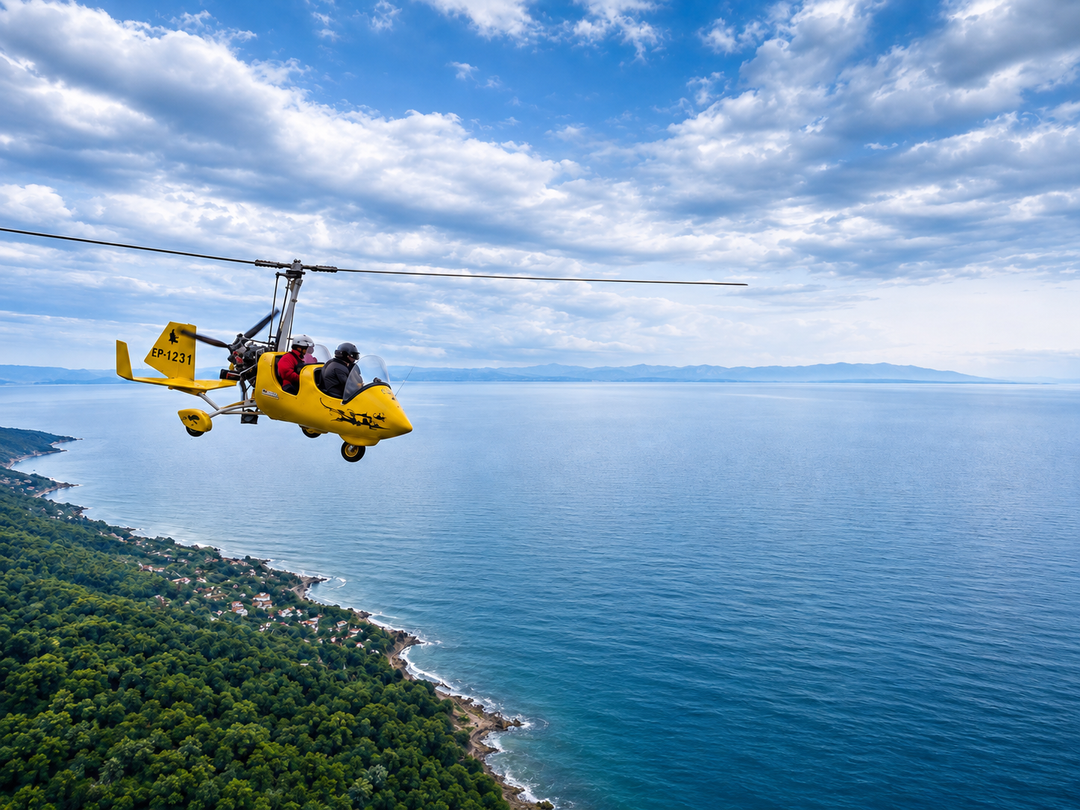 تجربه پرواز شخصی و تفریحی بر فراز رامسر زیبا با gyro plane